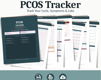 PCOS Tracker Printable | Symptom Tracker | Hormone & Lab Results Log | Fillable PDF | Gentle Order Design