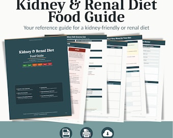Kidney & Renal Diet Food Guide Printable | Renal Diet Food List | Low Oxalate Diet Chart | Gentle Order Design