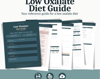 Low Oxalate Diet Guide Printable | Kidney Safe Foods | Kidney Stone Diet | Gentle Order Design