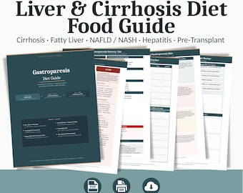 Cirrhosis Diet Food List Printable | Fatty Liver Food List | Fillable PDF | Gentle Order Design