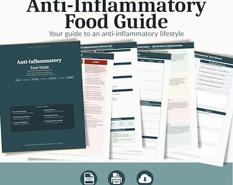 Anti-Inflammatory Food Guide Printable | Inflammation Diet Food List | Fillable PDF | Gentle Order Design
