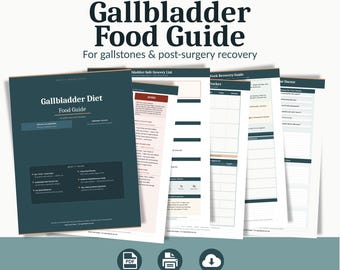 Gallstone Food List Printable | Gallbladder Diet Guide | Fillable PDF | Gentle Order Design