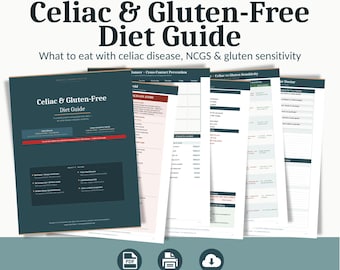 Celiac Disease Diet Food List Printable | Gluten Free List | Fillable PDF | Gentle Order Design