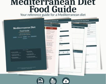 Mediterranean Diet Food Guide Printable | Galveston Diet Food List | Eat Limit Avoid Chart | Gentle Order Design