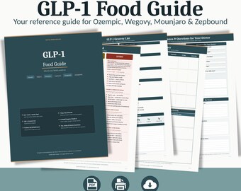 GLP-1 Food Guide Printable | Ozempic Food List | What to Eat on GLP-1 | Gentle Order Designs