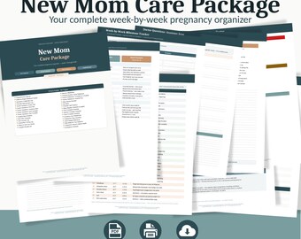 New Mom Care Package Printable | Pregnancy Journal PDF | Fillable Organizer | Gentle Order Design