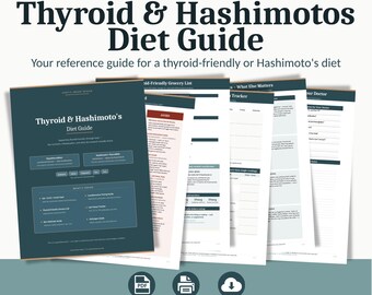 Hashimotos Meal Plan Printable | Low Iodine Diet Food List | Thyroid Diet Guide Fillable PDF | Gentle Order Design