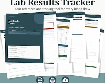 Lab Results Tracker Printable | Blood Work Log Organizer | Fillable PDF | Gentle Order Design