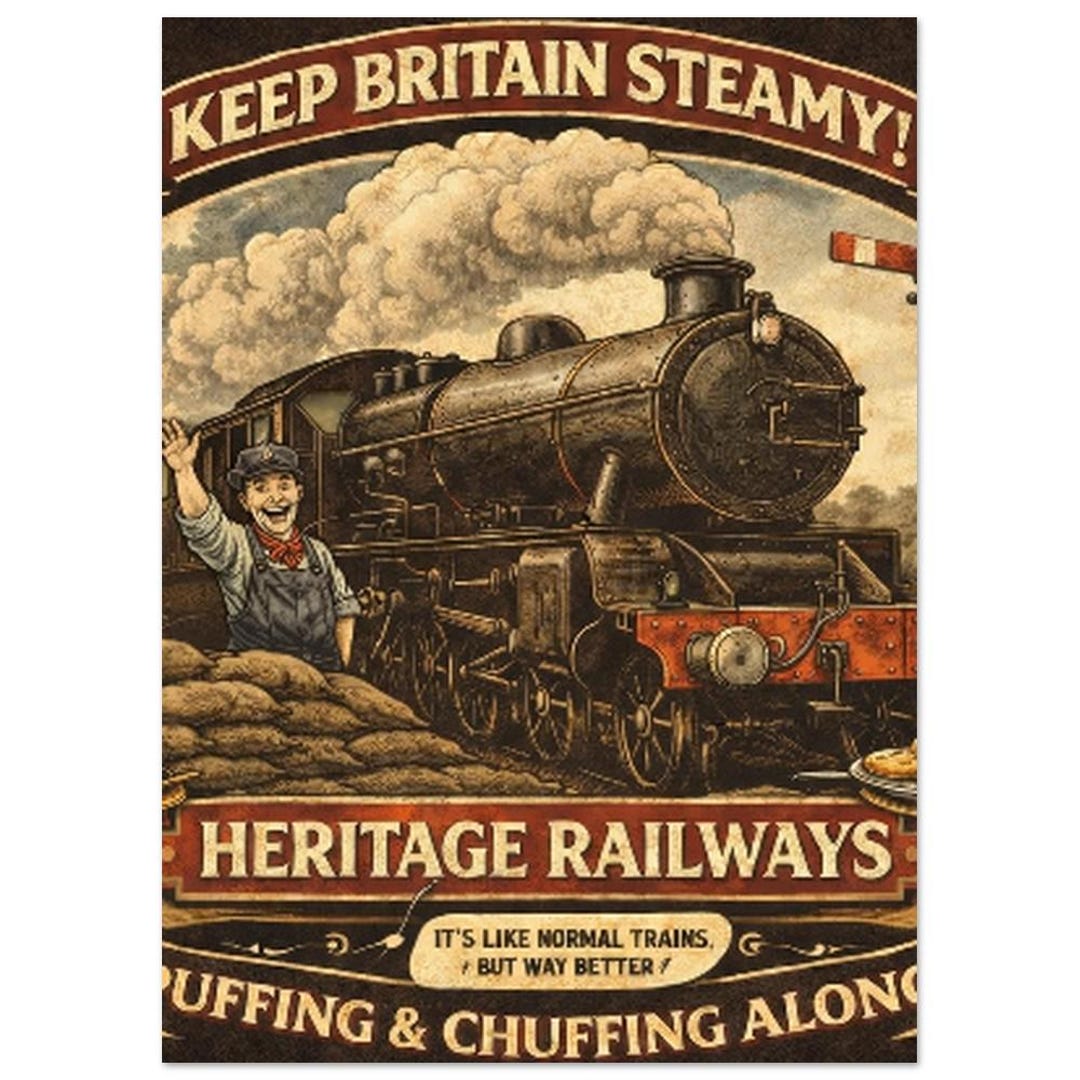 Heritage Steam Train Wall Art Poster | Vintage Locomotive Driver Print ...