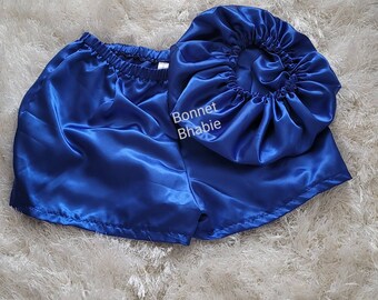 Bonnet Bhabie Satin PJ Shorts and Large Bonnet Set