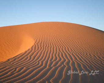 インペリアル砂丘の夕日写真、黄金の砂漠風景ウォールアート（デジタルダウンロード）