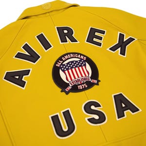 Avirex Yellow Leather Bomber Jacket image 2