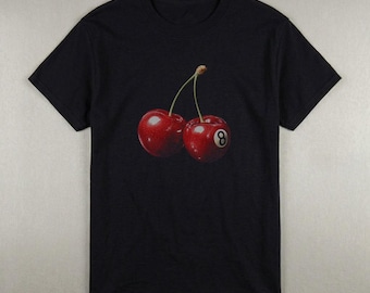 T-shirt in stile vintage Y2K anni 2000 Grunge, maglietta grafica Cherry 8 Ball, unisex, taglie oversize