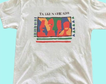Talking Heads Band Shirt, Retro Graphic Shirt, Unisex Cotton Concert Apparel