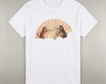 Cat Playing Tshirt, Cutie graphics Tees, Unisex Cotton
