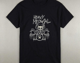 Heavy Meowwtal Tee, Cutie Cat Shirts, Unisex Cotton