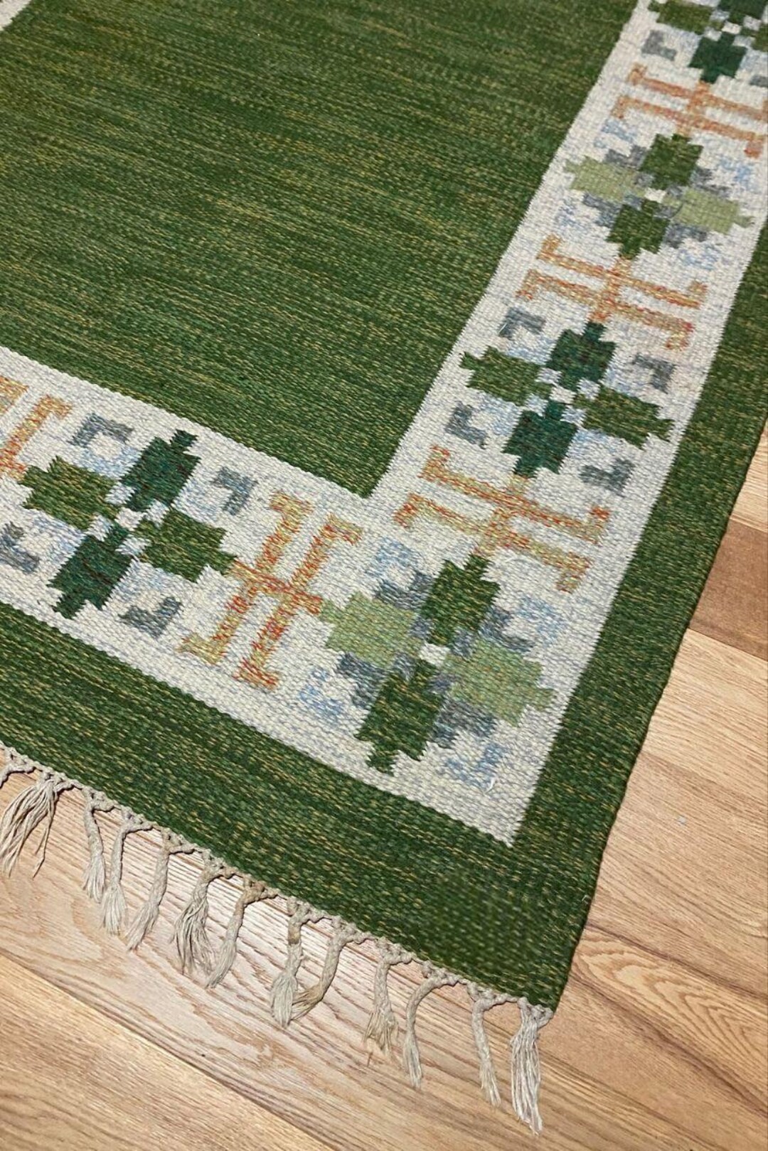 Handwoven Green Geometric Dhurrie Rug Boho Flatweave Kilim Area Rug - Etsy