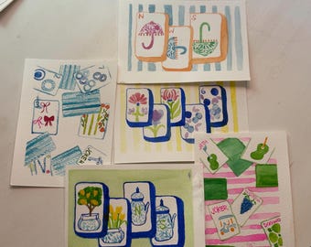 Assorted Mahjong prints or cards