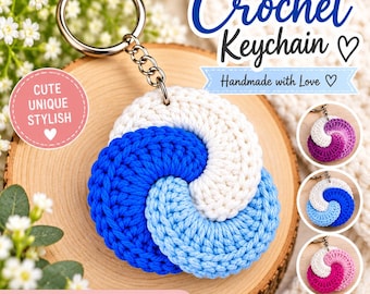 Crochet Keychain Pattern PDF, Interlocking Ring Keychain, Beginner Crochet Pattern, Digital Download