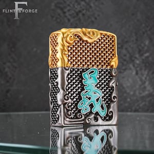 Ancient Warrior Art Zippo Lighter, Chinese Sage Engraved Zippo, Glowing Symbol Collectible Gift for Him, Birthday Gift, Mens Gift image 5