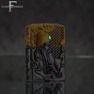 Ancient Warrior Art Zippo Lighter, Chinese Sage Engraved Zippo, Glowing Symbol Collectible Gift for Him, Birthday Gift, Mens Gift image 4