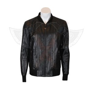 Mens Authentic Phython Embossed Biker Leather Gift For Him
