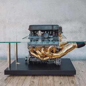 Lamborghini Huracán V10 Engine Coffee Table – Restored Automotive Art Furniture