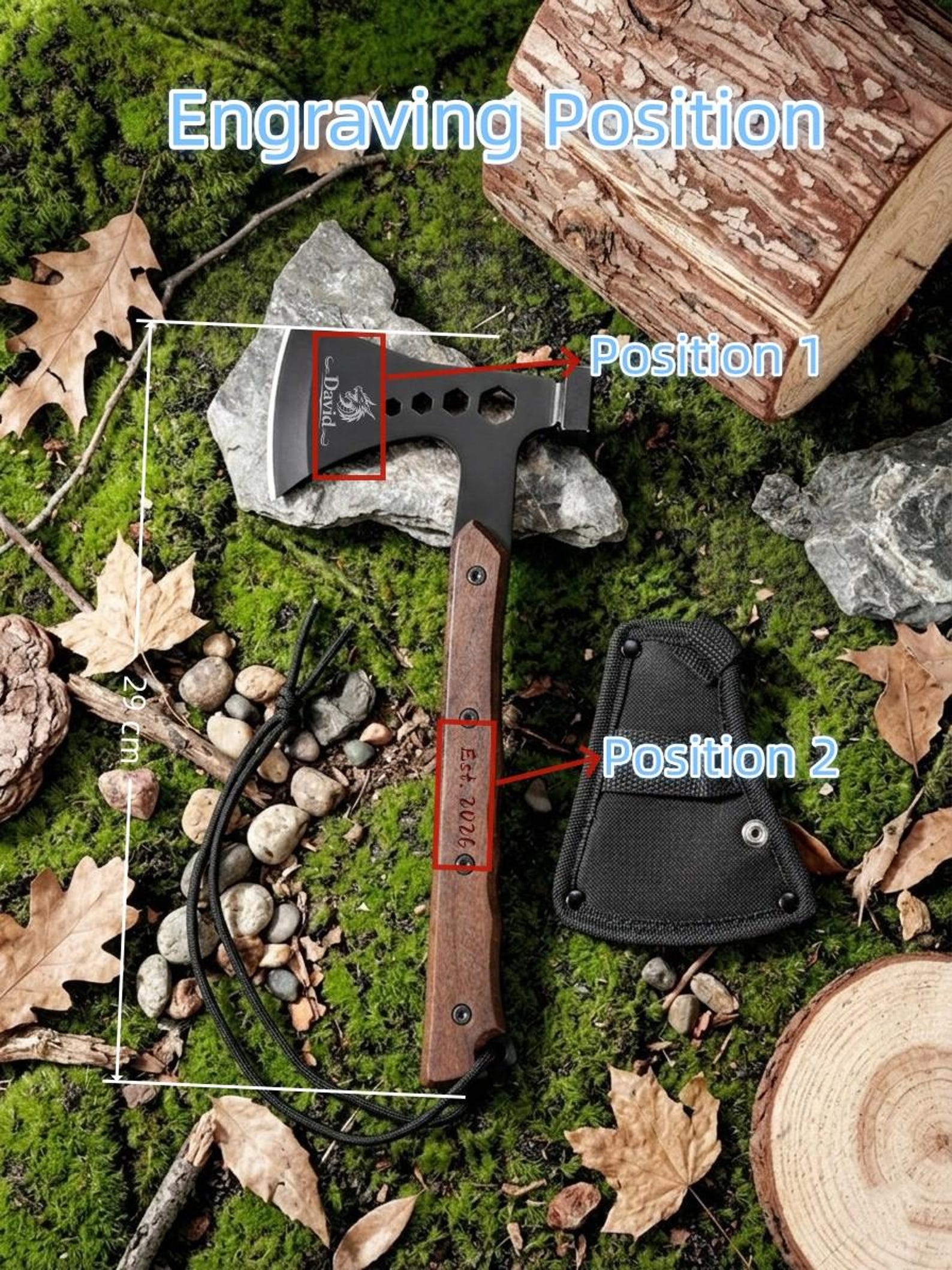 Personalized Tactical Axe Engraved Gift for Him Outdoor Portable ...