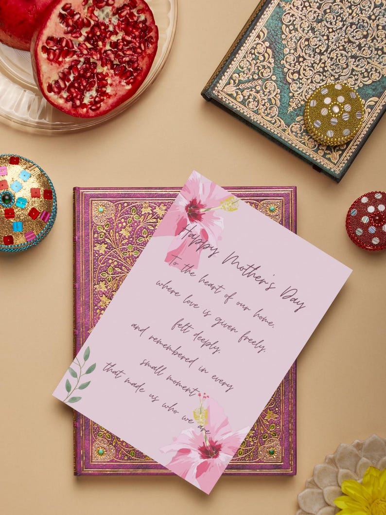 Floral Pink Mother's Day Printable Card | Heartfelt Mom Keepsake ...