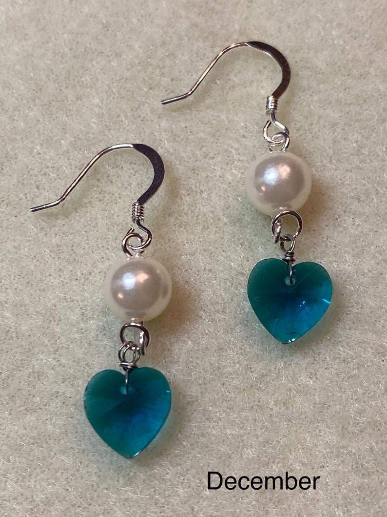 Crystal Heart Pearl Earrings