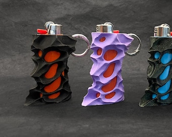 Custodia per accendino BIC dal design originale / Porta accendino stampato in 3D / Accessorio per fumatori scultoreo / Oggetto da tasca dal design ricercato / Regalo per fumatori
