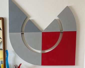 Time In,  Original, Geometric Painting, Shaped, Sculpted Canvas, Wall Art, 2 canvases Frank Stella inspired