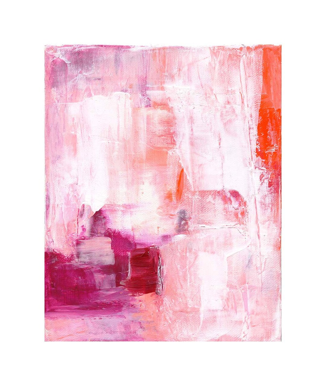 Large Abstract Art Giclee Print Rose Pink Orange Magenta Etsy
