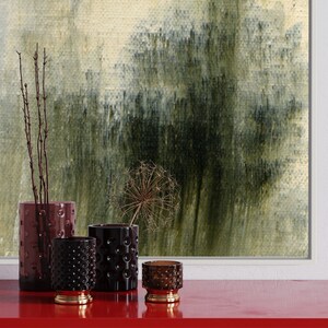 Olive Grove, Giclee print of an abstract oil painting in moss, olive green, and creme colors, an original color field by Victoria Kloch