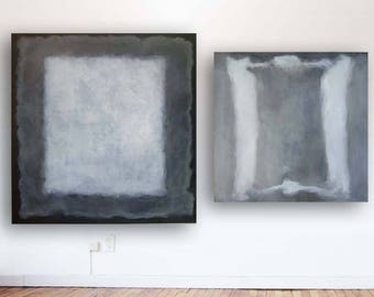 Final payment for Sharon, two custom paintings in black charcoal and white, acrylic on canvas