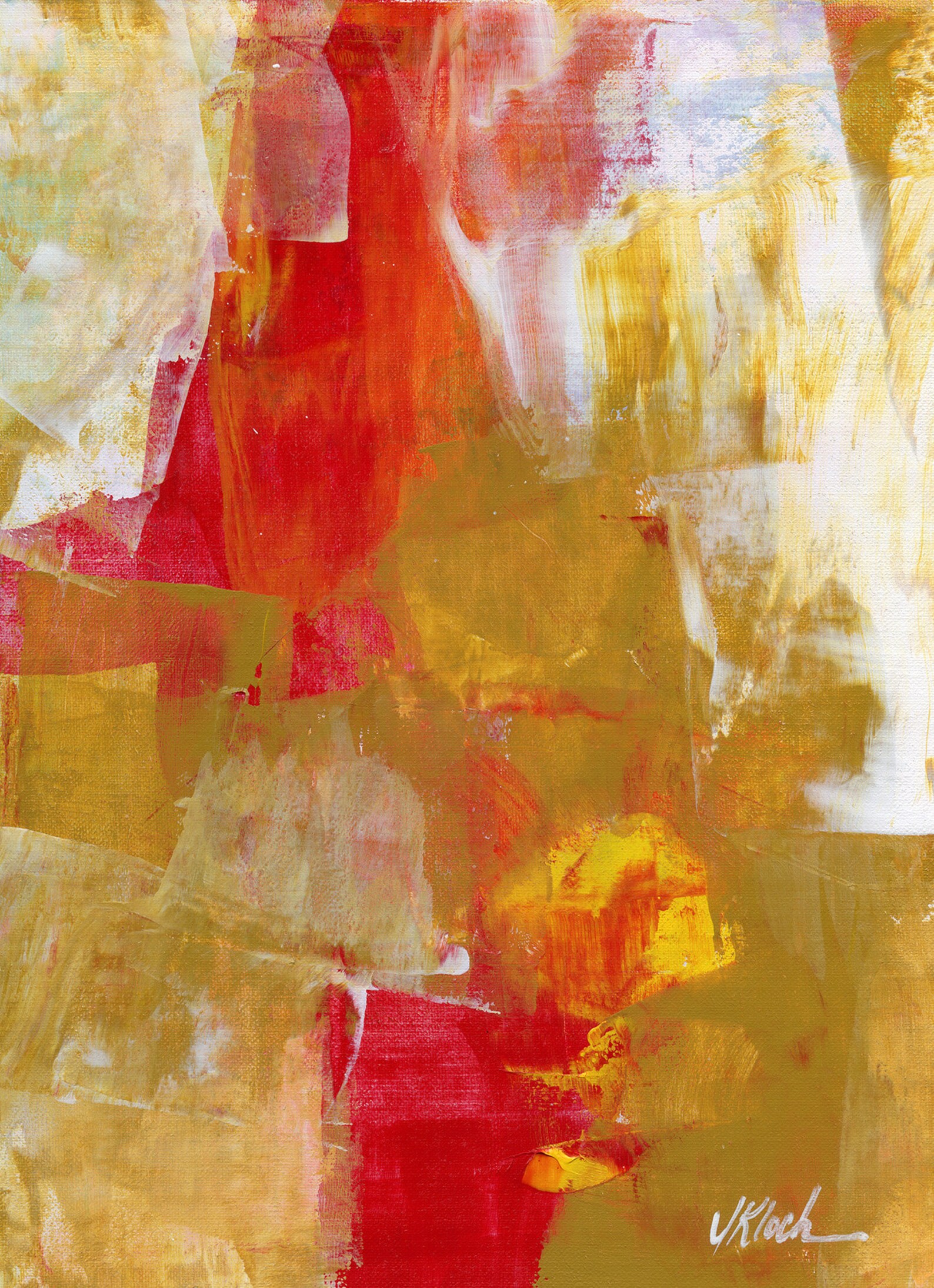 Art Original Modern Abstract Painting, Cinder Cone, Red, White, and Yellow Ochre Wall Art Etsy