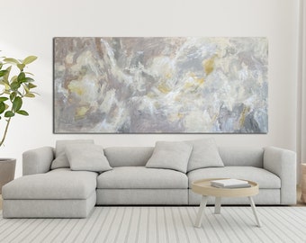 Mette, Extra Large 75"x42" painting Gerhard Richter inspired