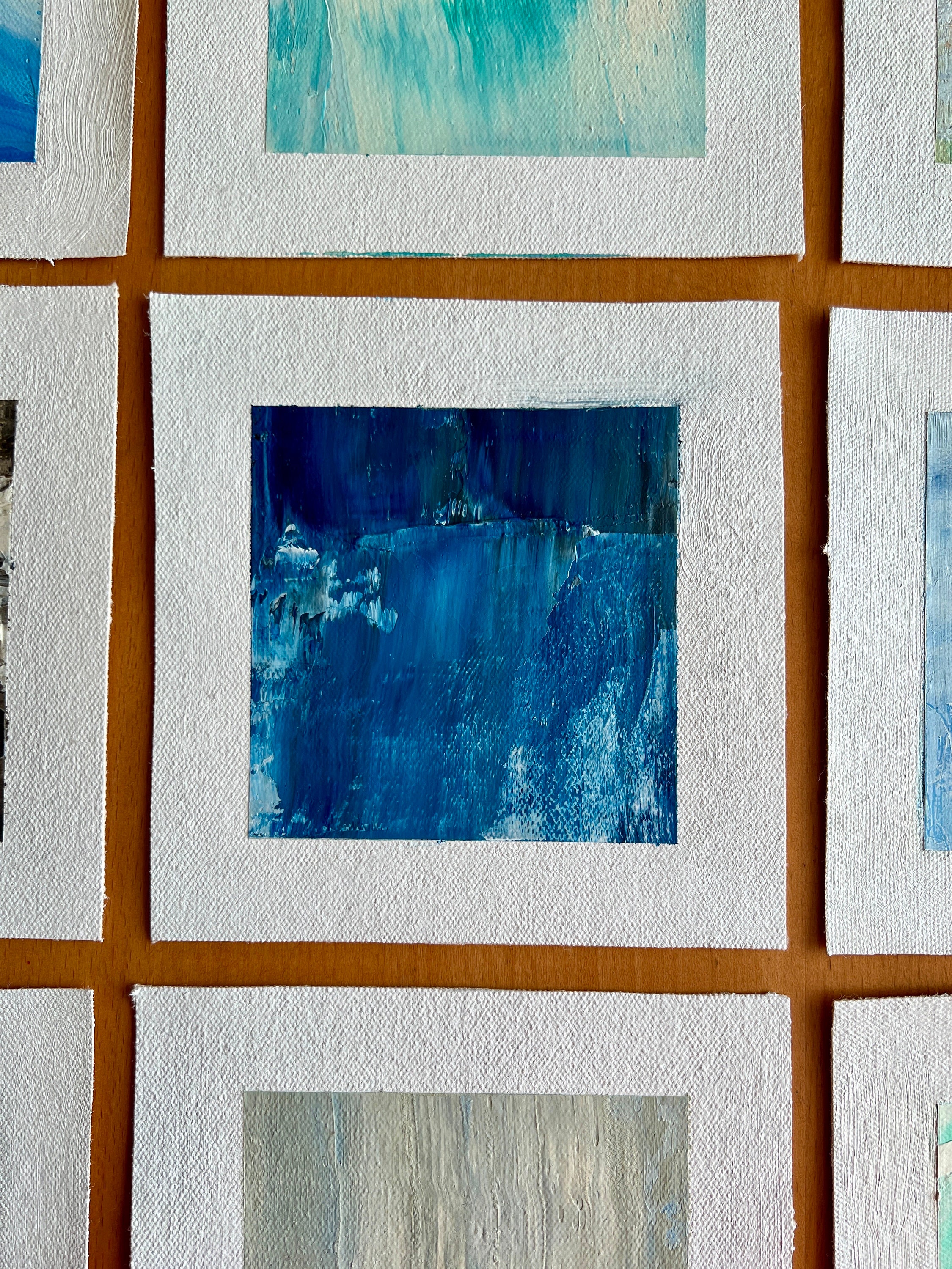 Midnight by the Ocean, Original Prussian Blue and White Oil Abstract ...