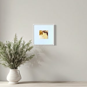 Auntie Dolly, Original Abstract Oil painting abstract in yellow, brown, white by Victoria Kloch