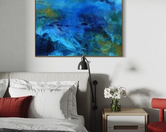 Down Under, Extra Large 50"x54" seascape abstract painting