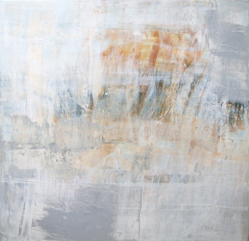 Grande Peinture Abstraite Gris Neutre Terre De Sienne Brûlée Etsy