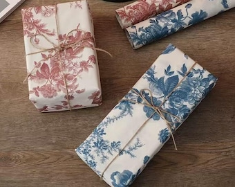 Papel de seda floral vintage, embalaje para pequeñas empresas, papel de regalo para bodas, papel de regalo para fiestas, 20 x 28 pulgadas