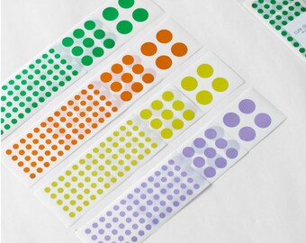 Pegatinas de puntos con código de colores para escribir, 3 tamaños, etiquetas para agendas y cuadernos, 388 piezas