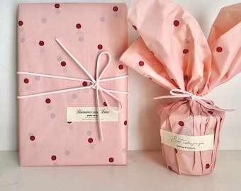 Hojas de papel de seda rosa con lunares, para envolver regalos para pequeñas empresas, 20 x 28 pulgadas.