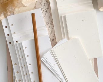 Personal Size 6-Ring 120gsm Blank Paper Inserts for Junk Journals and Scrapbooking, 20 Sheets