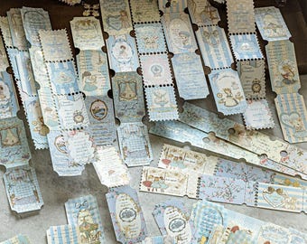 Pegatinas vintage de papel de oro para entradas, artículos de recuerdo para fiestas de té, álbumes de recortes, 20 piezas.