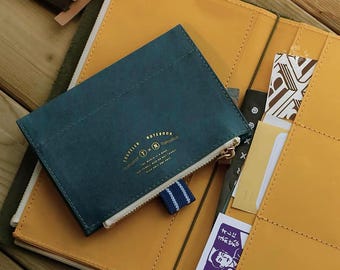 Bolsa organizadora lavable de papel kraft con cremallera para cuadernos de viaje, pasaportes y cuadernos TN estándar.