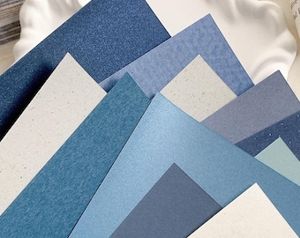Insertos de papel texturizado azul de 6 anillas, tamaño personal, para diario, álbum de recortes y collage, 33 hojas