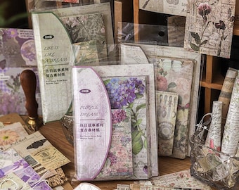Paquete de papel vintage para álbumes de recortes, efímeros para diarios creativos, collages y escritura, 100 hojas