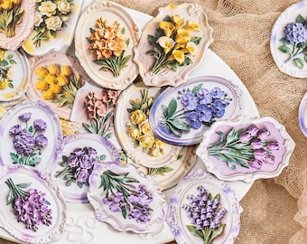 Pegatinas vintage con marcos florales para diarios creativos, álbumes de recortes, collages y envoltorios de regalo, 20 unidades.